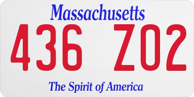 MA license plate 436ZO2