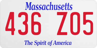 MA license plate 436ZO5