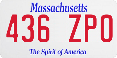 MA license plate 436ZP0