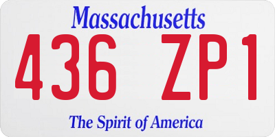 MA license plate 436ZP1