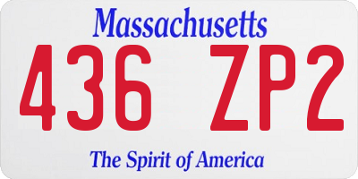 MA license plate 436ZP2