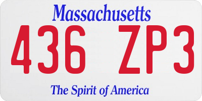 MA license plate 436ZP3