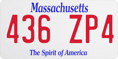MA license plate 436ZP4