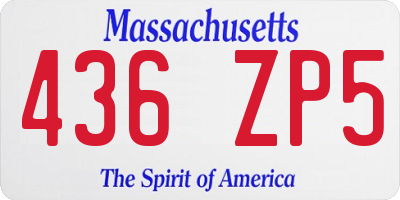 MA license plate 436ZP5