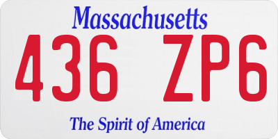 MA license plate 436ZP6