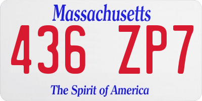 MA license plate 436ZP7