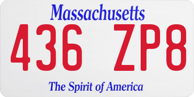 MA license plate 436ZP8