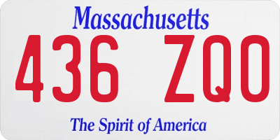 MA license plate 436ZQ0