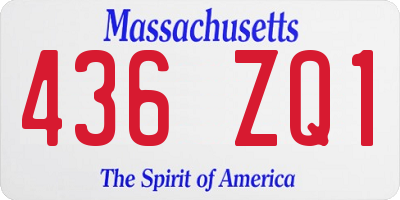 MA license plate 436ZQ1