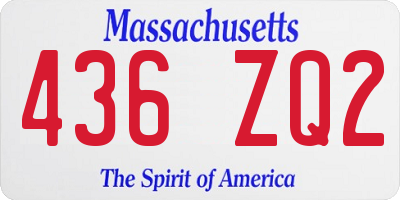MA license plate 436ZQ2