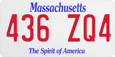 MA license plate 436ZQ4