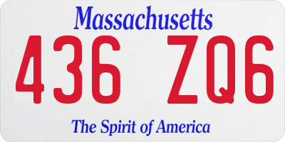 MA license plate 436ZQ6