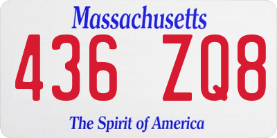 MA license plate 436ZQ8