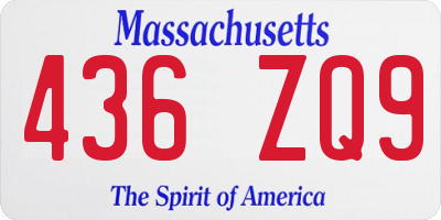 MA license plate 436ZQ9