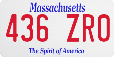 MA license plate 436ZR0