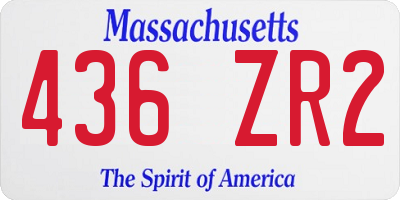 MA license plate 436ZR2