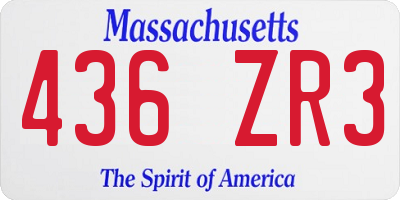 MA license plate 436ZR3