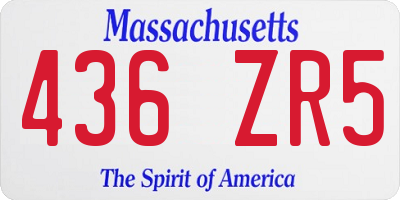 MA license plate 436ZR5
