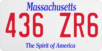 MA license plate 436ZR6