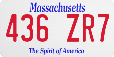 MA license plate 436ZR7