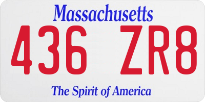 MA license plate 436ZR8