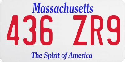 MA license plate 436ZR9