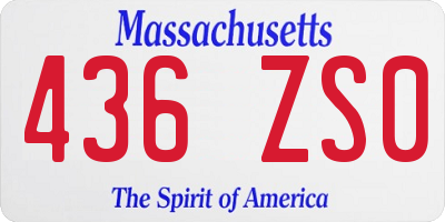 MA license plate 436ZS0