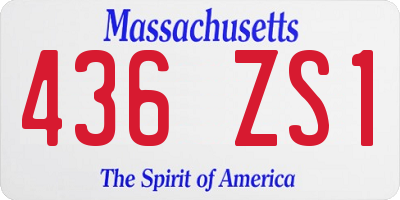 MA license plate 436ZS1