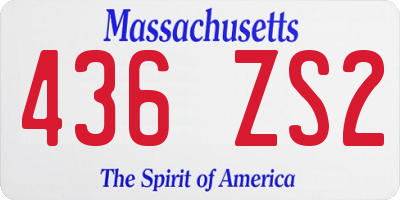 MA license plate 436ZS2