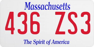 MA license plate 436ZS3