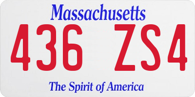 MA license plate 436ZS4