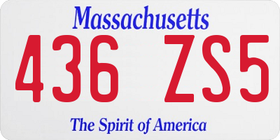 MA license plate 436ZS5