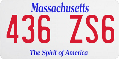 MA license plate 436ZS6