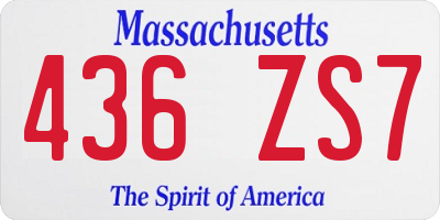 MA license plate 436ZS7