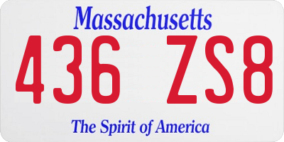 MA license plate 436ZS8