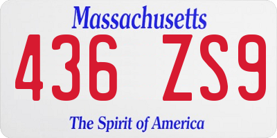 MA license plate 436ZS9