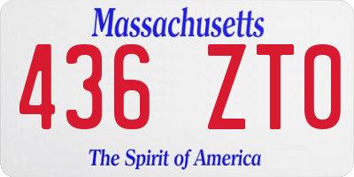 MA license plate 436ZT0