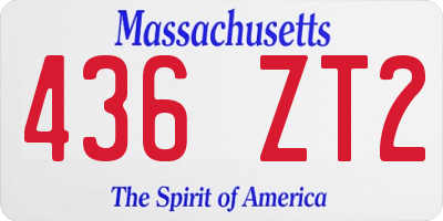 MA license plate 436ZT2