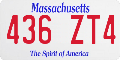 MA license plate 436ZT4