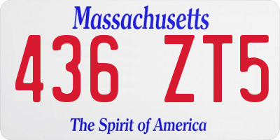 MA license plate 436ZT5