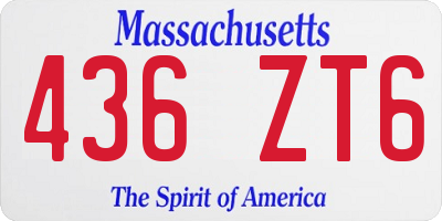 MA license plate 436ZT6