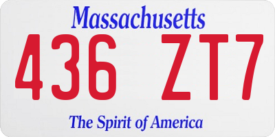 MA license plate 436ZT7