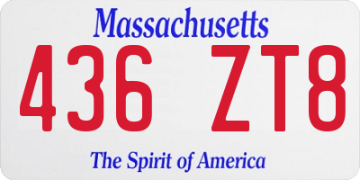 MA license plate 436ZT8