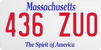 MA license plate 436ZU0