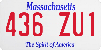 MA license plate 436ZU1