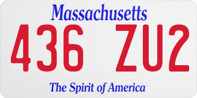 MA license plate 436ZU2