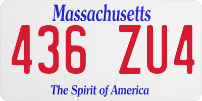 MA license plate 436ZU4