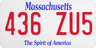 MA license plate 436ZU5
