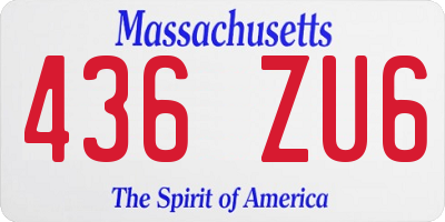 MA license plate 436ZU6