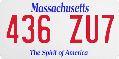 MA license plate 436ZU7